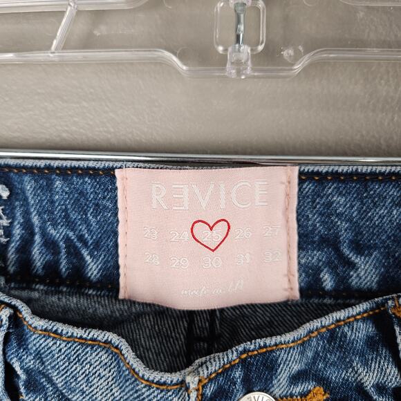 Revice Blue High Rise Button Fly Mom Jeans Butterfly Whimsy Fairy Print Size 25 - Picture 4 of 9